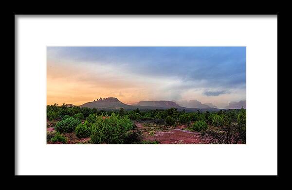Landscape Framed Print featuring the photograph Sedona Showers by Ron McGinnis