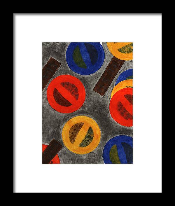 Abstract Painting Framed Print featuring the painting Segments 4 by David Townsend