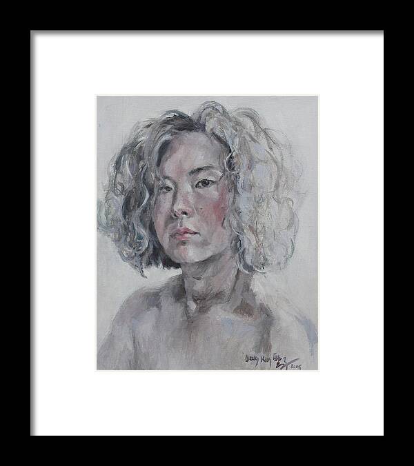 Self-portrait Framed Print featuring the painting Self Portrait 1501 by Becky Kim