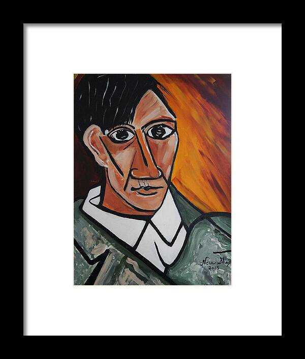 Picasso Framed Print featuring the painting Self Portrait Of Picasso by Nora Shepley