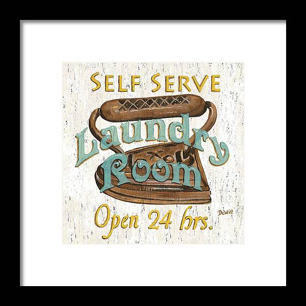 Iron Framed Print featuring the painting Self Serve Laundry by Debbie DeWitt