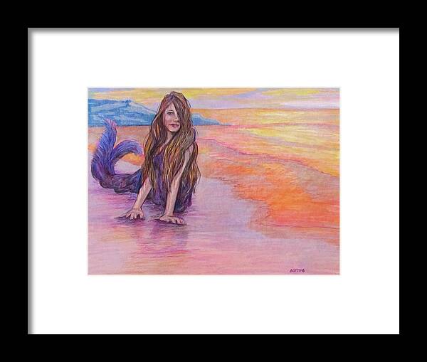 Mythology Framed Print featuring the painting Selkie by Barbara O'Toole