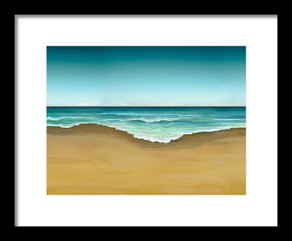 Abstract Framed Print featuring the painting Semi Abstract Beach by Stephen Jorgensen