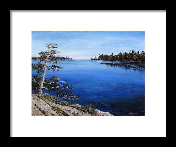 River Framed Print featuring the painting Sentinel by Jan Byington