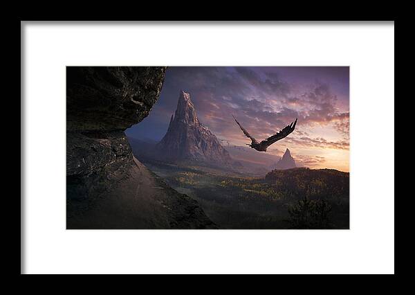 Eagle Framed Print featuring the digital art Sentinel by Tobias Roetsch