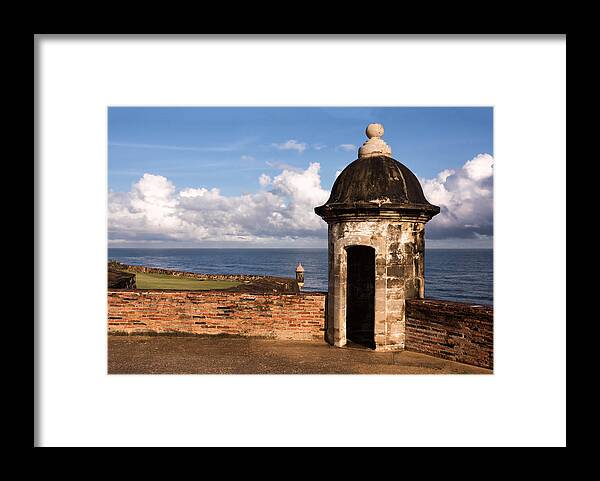 San Framed Print featuring the photograph Sentry Boxes of Old San Juan by Carter Jones