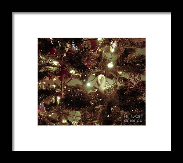 Swan Framed Print featuring the photograph Sepia Christmas Tree by Cassandra Buckley