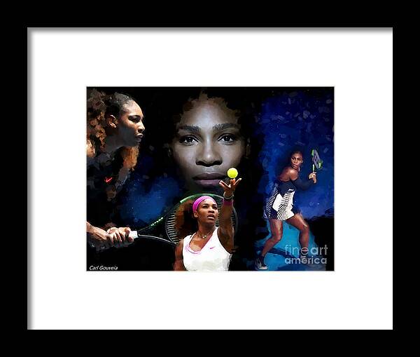 Serena Williams Framed Print featuring the painting Serena Williams by Carl Gouveia