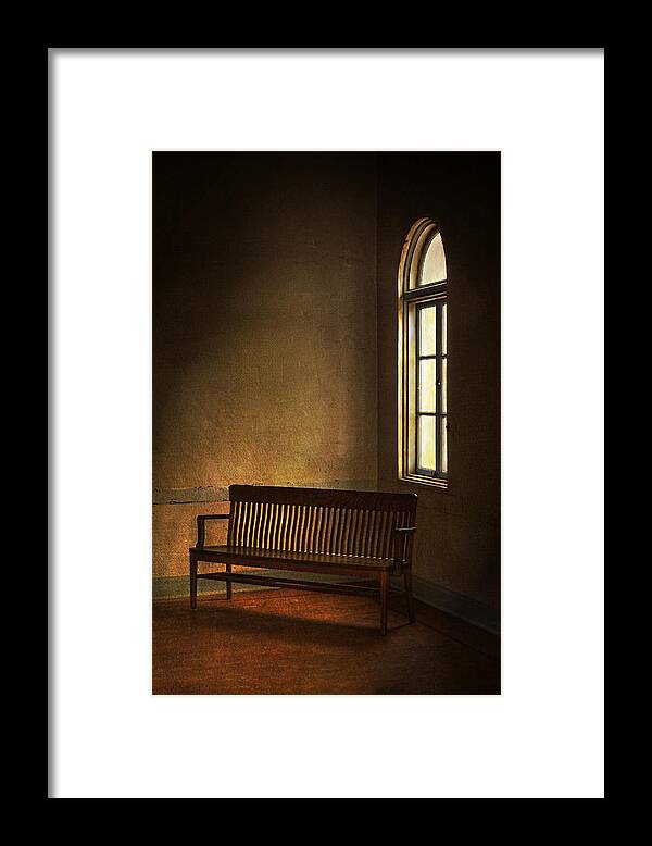 Bench Framed Print featuring the photograph Serenity by Abram House