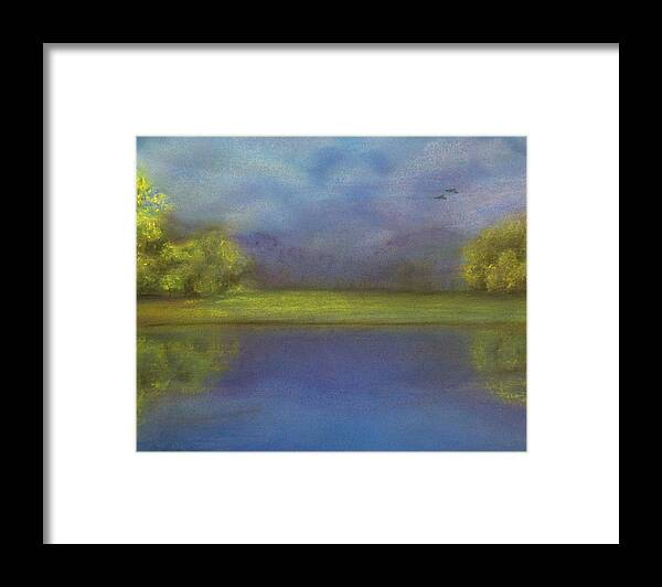 Pastel Framed Print featuring the pastel Serenity By The Water by Barbara J Blaisdell