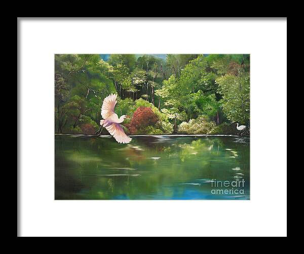 Heron Framed Print featuring the painting Serenity by Carol Sweetwood