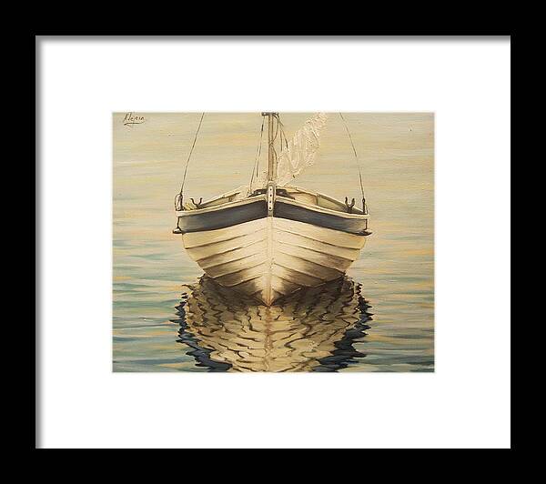 Seascape Framed Print featuring the painting Serenity by Natalia Tejera