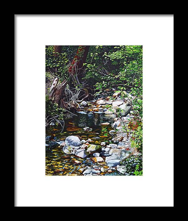 Mission Creek Framed Print featuring the painting Serenity Now by Melanie Cossey