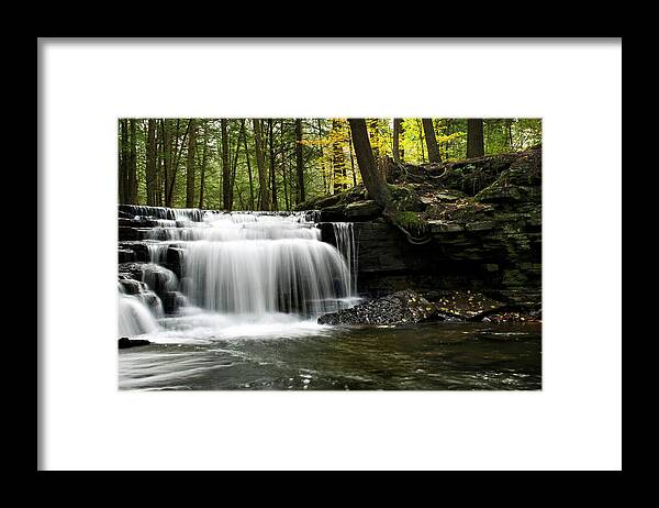 Waterfalls Framed Print featuring the photograph Serenity Waterfalls Landscape by Christina Rollo