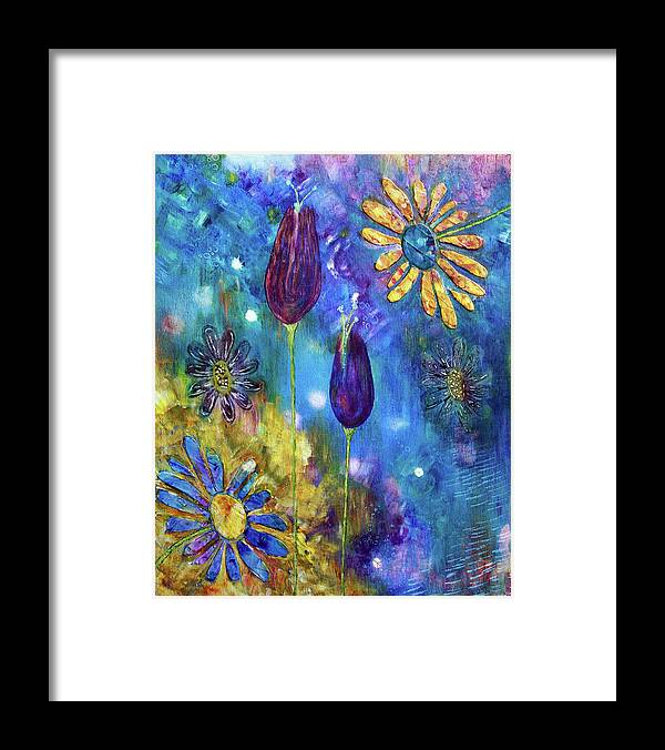 Abstract Framed Print featuring the painting Serenity by Winona's Sunshyne