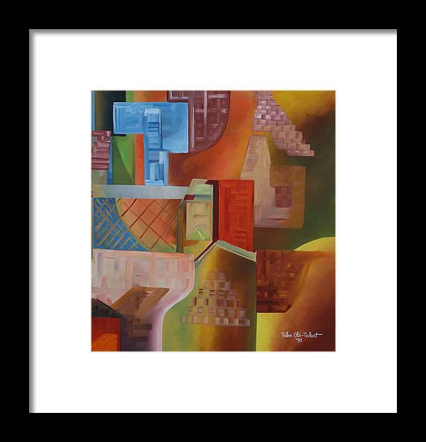Series 1d Framed Print featuring the painting Series 1D by Obi-Tabot Tabe