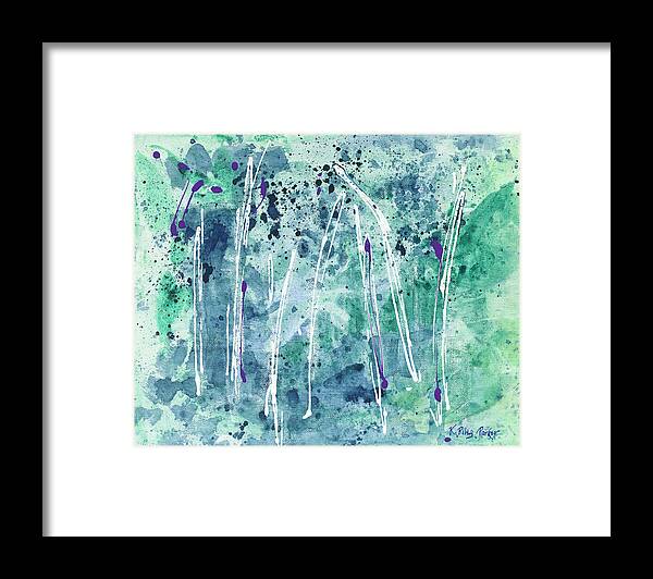 Abstract Landscape Framed Print featuring the painting Seven Sisters by Kathryn Riley Parker