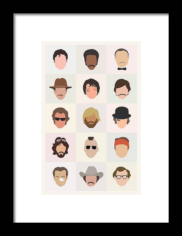 1970s Framed Print featuring the digital art Seventies Movie Dudes by Mitch Frey