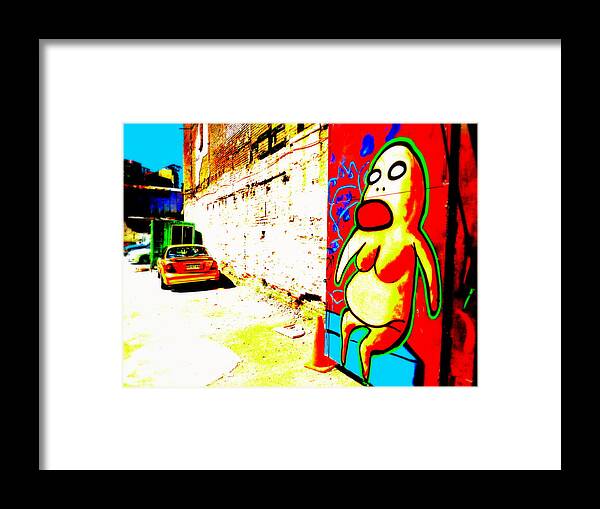 “latin America” Framed Print featuring the photograph Sexy Valparaiso Car Park by Funkpix Photo Hunter