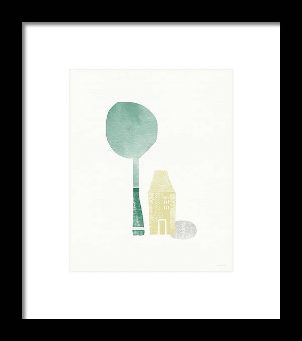 Minimal Framed Print featuring the painting Shade Tree- Art by Linda Woods by Linda Woods