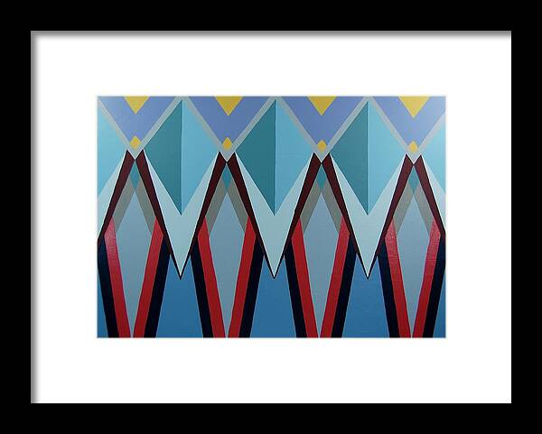 Geometric Art Framed Print featuring the painting Shades of Blue by Charla Van Vlack