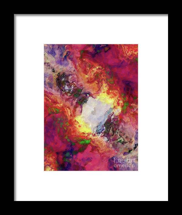 Red Framed Print featuring the digital art Shades of Red Abstract by Phil Perkins