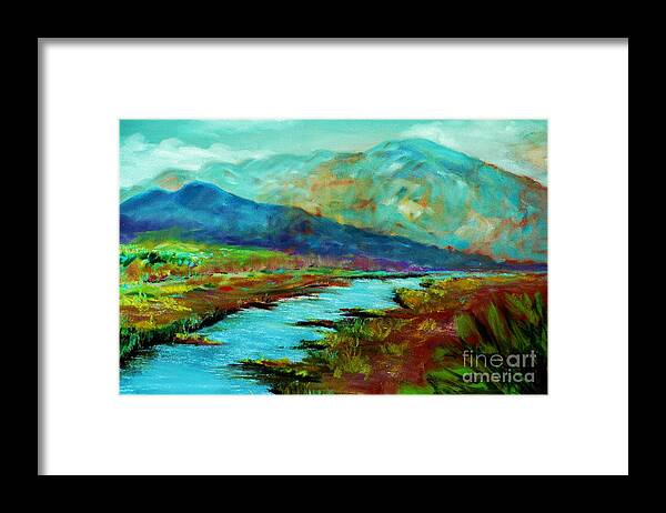 Mountains Framed Print featuring the pastel Shadow Brook by Melinda Etzold