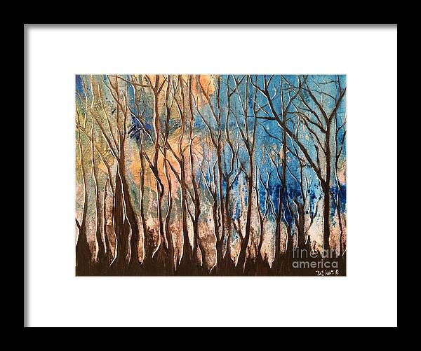 Trees Framed Print featuring the painting Shadow Dancers by Denise Tomasura