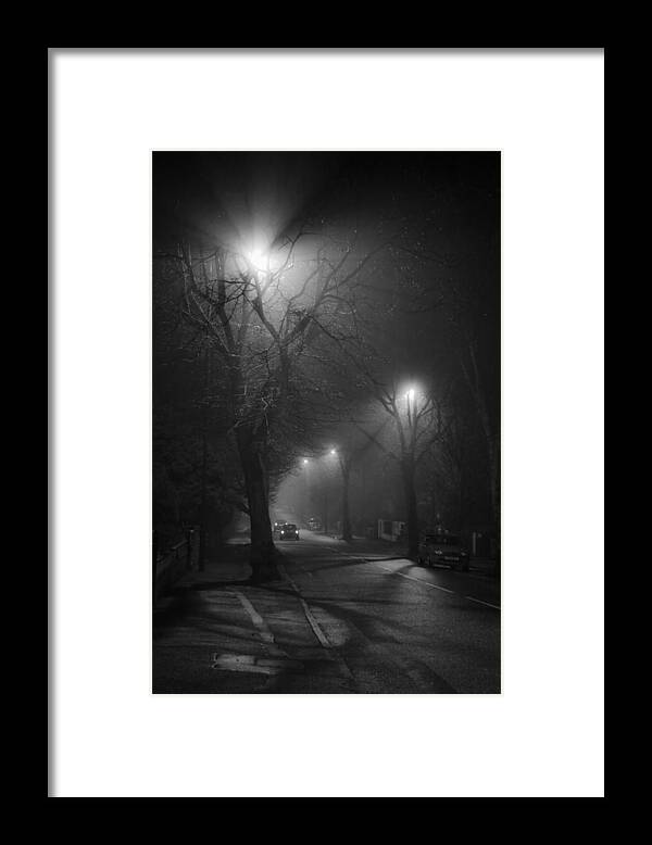 Fog Framed Print featuring the photograph Street Noir by Dorit Fuhg