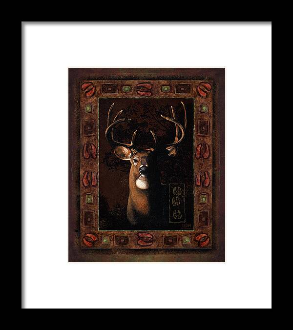 Wildlife Framed Print featuring the painting Shadow deer by JQ Licensing