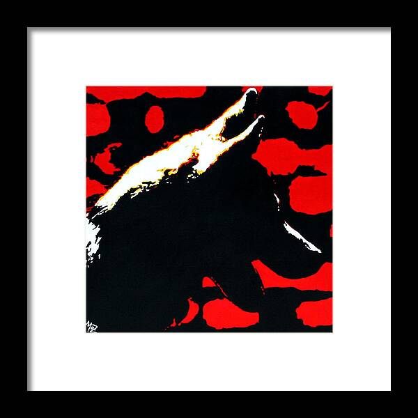Dog Framed Print featuring the painting Shadow by Maz Scales