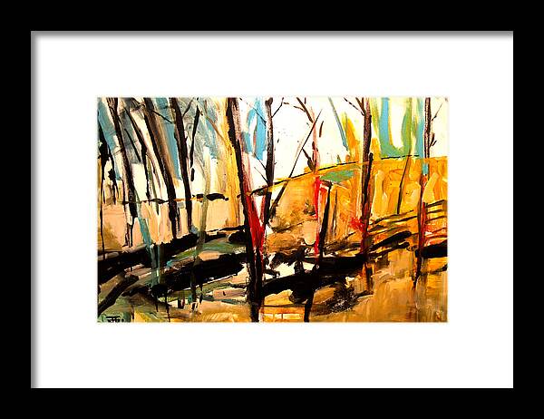  Framed Print featuring the painting Shadow Trees by John Gholson