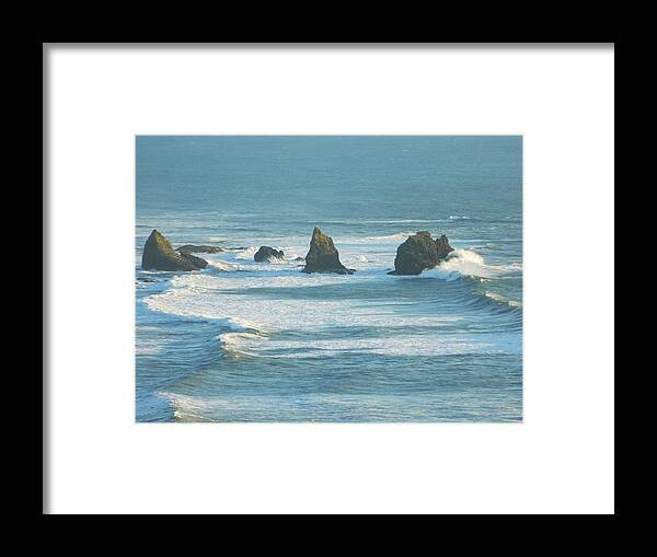 Oregon Framed Print featuring the photograph Shadowed Waves by Gallery Of Hope 