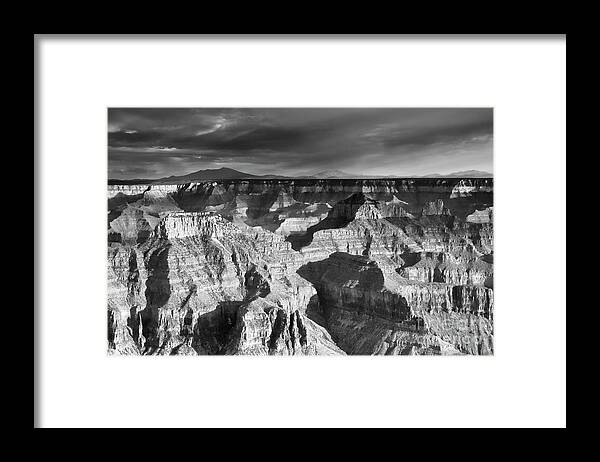 Bright Angel Point Trail Framed Print featuring the photograph Shadows on the Grand Canyon by Tamara Becker