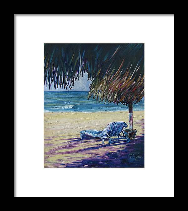 Beach Framed Print featuring the painting Shady Beach by Karen Doyle