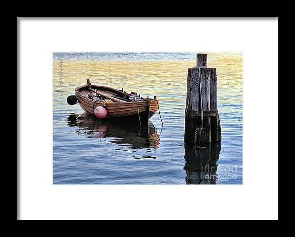 Boat Fenders Framed Print featuring the photograph Shallop with Boat Fenders by Janice Drew