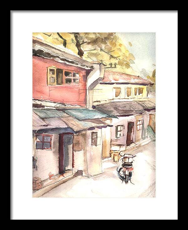 Watercolor Framed Print featuring the painting Shanghai Afternoon by Leslie Ouyang