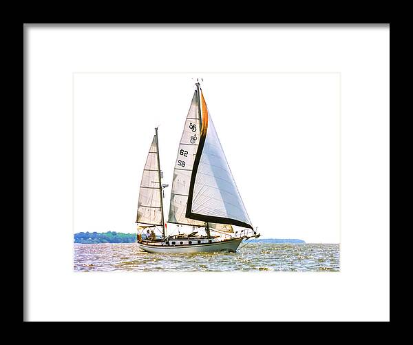 Rich Framed Print featuring the photograph Shannon 38 Kittiwake on Chesapeake Bay by Richard Goldman