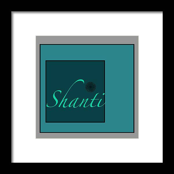 shanti In Blue Framed Print featuring the digital art Shanti In Blue by Kandy Hurley