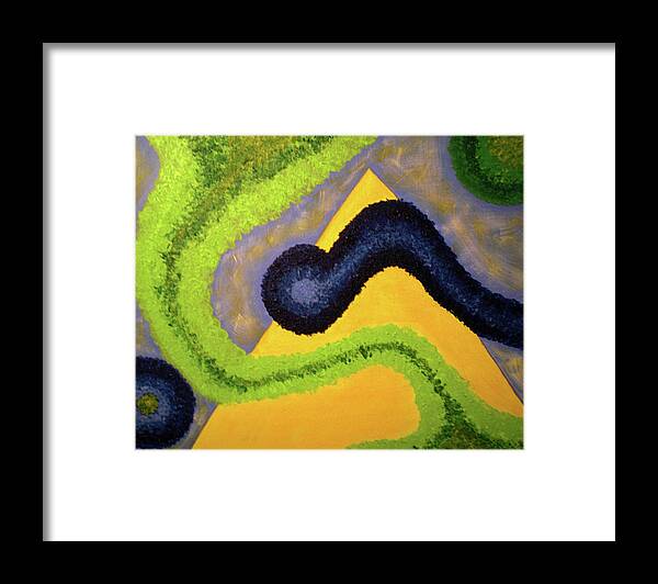 Abstract Framed Print featuring the painting Shapes and Movement by Nancy Sisco
