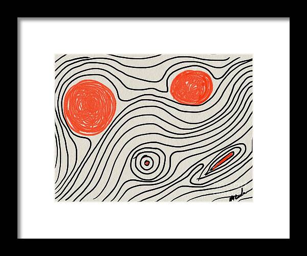 Wood Grain Framed Print featuring the painting Shapes of Life by Michael Combs
