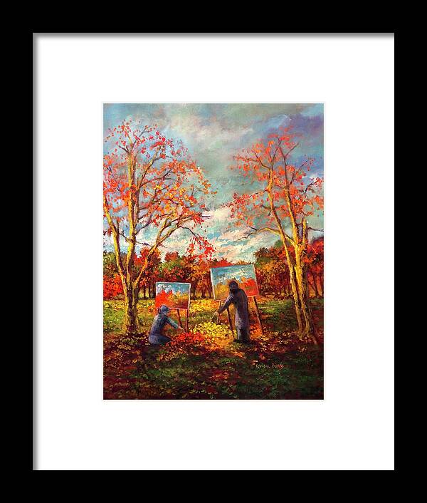 Sharing Framed Print featuring the painting Sharing Nature's Palette by Rand Burns