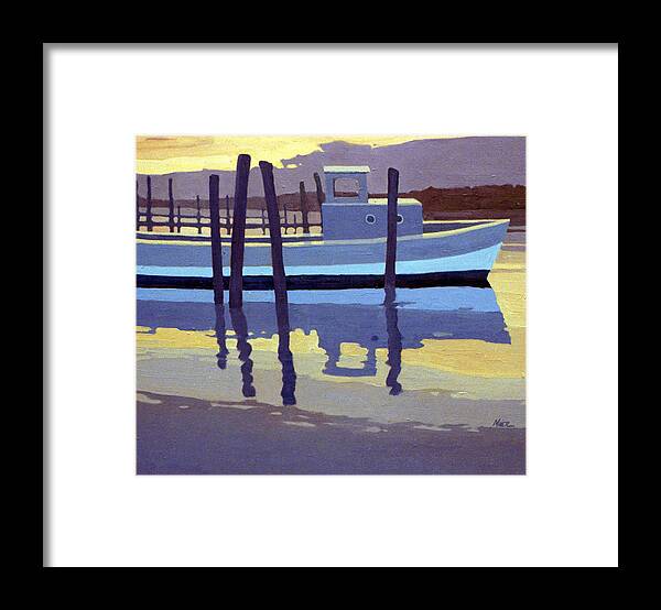 Lobster Boat Framed Print featuring the painting Shark River Lobster Boat by Donald Maier
