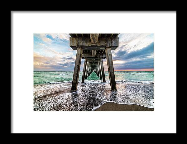 Florida Framed Print featuring the photograph Sharky's Pier by Joe Holley