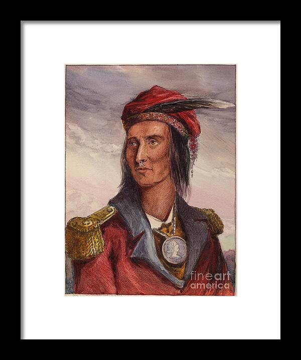 Shawnee Chief Tecumseh Framed Print featuring the painting Shawnee chief Tecumseh by MotionAge Designs