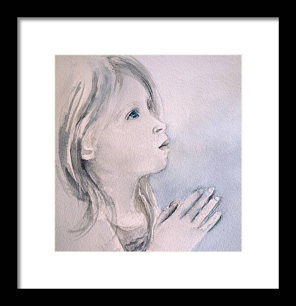Prays Framed Print featuring the painting She Prays by Allison Ashton