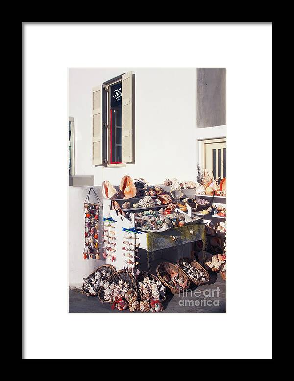 Store Mykonos Framed Print featuring the photograph She Sells Seashells Mykonos by Donna L Munro