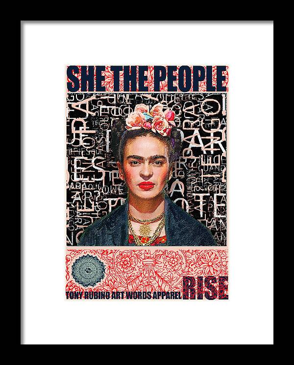 Smile Framed Print featuring the painting She The People Frida by Tony Rubino
