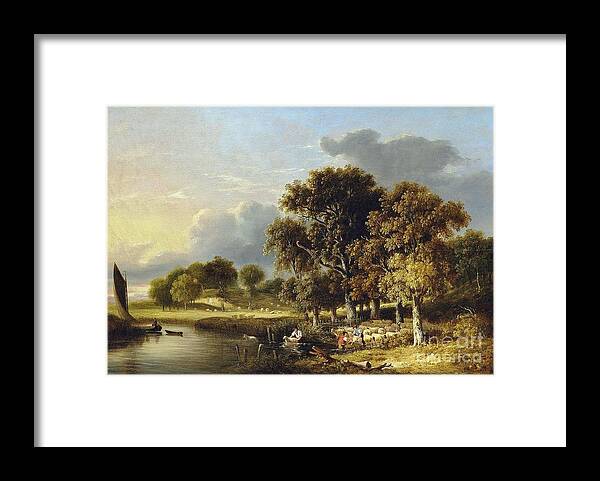 Samuel David Colkett Framed Print featuring the painting Sheep Dipping by MotionAge Designs