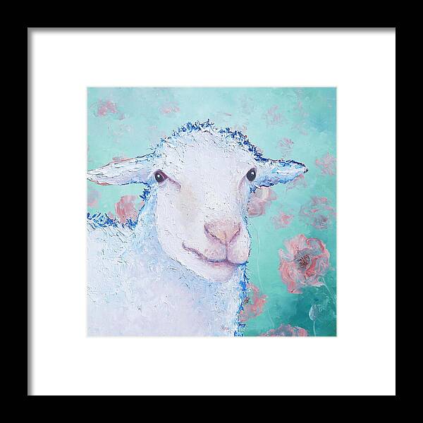 Sheep Framed Print featuring the painting Sheep painting - Its fleece was white as snow by Jan Matson